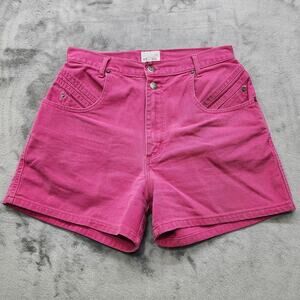 Vintage 90s Denim Republic Shorts Womens 11/12 Pink High‎ Rise Double Button